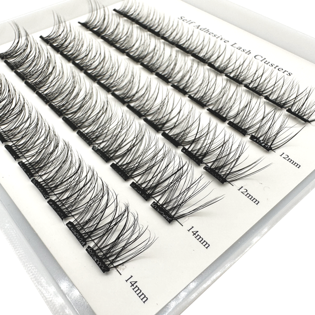 Custom Logo Glueless Diy Lash Clusters Vegan Cruelty Free Self Adhesive Eyelashes Waterproof Individual Press on Lashes No Glue