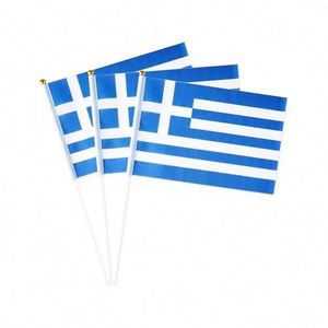 Cheap Custom 100% Polyester Digital Printing 14x21cm Greece Greek National Hand Waving Mini Banner <b>Flag</b> - Product Image 3