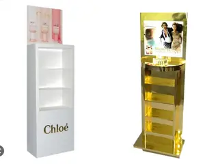 Customized Cosmetic Products Retail Cardboard Pop Floor Display Stand For Beauty Product