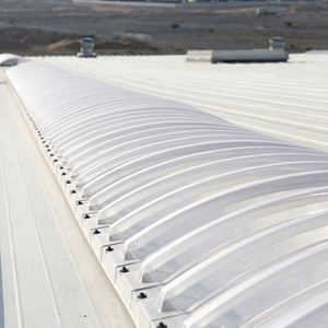 Impact Resistant UV Protected Highly Durable Thermal Heat Insulated Barrel Vault Polycarbonate Skylights for Standing Seam Roofs - Product Image 1