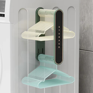 Wholesale <b>Wall</b> <b>Mounted</b> Retractable Hanger Storage Rack Balcony <b>Clothes</b> Organizer Artifact Design Bathroom Coat Hook - Product Image 5
