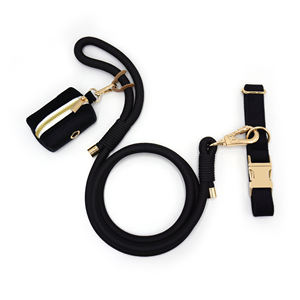Nuevas ideas de productos 2025 para el hogar, dispensador de bolsa de caca de perro negro, correas para mascotas, <span class=keywords><strong>collar</strong></span> de perro grabado de terciopelo personalizado - Product Image 1