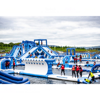 Parc aquatique gonflable géant robuste flottant parcours d'obstacles en eau sauter Aqua aire de jeux île gonflable pour lac