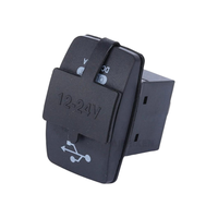 Chargeur de voiture double USB 5V 3.1A étanche avec interrupteur à bascule et cache-poussière, LED bleue pour voiture, bateau, marine, camping-car, VTT, UTV