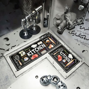 Tapete de Cocina Moderno con Diseño Floral, Absorbente de Lodo de Diatomeas, Impermeable, Antideslizante, de Microfibra y Poliéster, Apto para Mascotas, Delgado, Acolchado y Lavable - Product Image 3