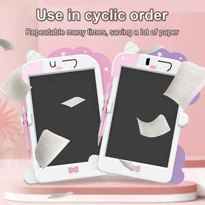 Mainan Tablet tulis LCD 8.5 inci, papan gambar Unicorn ungu merah muda dengan layar warna untuk anak-anak - Product Image 2