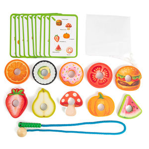 Juguetes Educativos de Oruga Gulosa para Niños: Juego de Enhebrar Cuentas y Bloques de Construcción, Oruga <span class=keywords><strong>Come</strong></span> Frutas, Frutas y Cuerdas para Enhebrar - Product Image 4