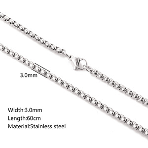 Người đàn ông của thép không gỉ vuông Vòng cổ ngọc trai hợp thời trang Twist chuỗi đa năng Kim Cương bán buôn DIY chuỗi Đồ trang sức - Product Image 6