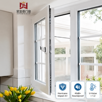 Fenêtre à battant horizontal en PVC certifiée CE avec double vitrage pour appartements européens, OEM ODM, taille personnalisée, faible entretien