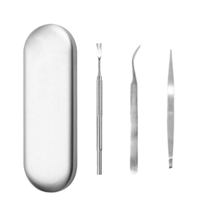 Pince à épiler professionnelle durable en acier inoxydable et plastique, lot de 4, écologique, pour l'élimination des tiques, coupe-ongles, outils pour éliminer les peaux mortes, pour animaux de compagnie - Product Image 3