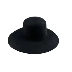 블랙 컬러 160 그램 100% 토끼 모피 품질 하드 강성 모자
