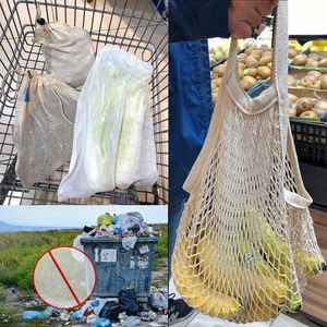 Bolsas de malla reutilizables, bolsas de algodón orgánico con cordón, bolsas de frutas y verduras lavables - Product Image 5