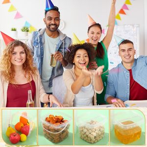 Boîtes en plastique transparentes carrées avec couvercle de ceinture, poignée, verrou antivol, en PP de qualité alimentaire, épaisseur 0,5 mm, impression sérigraphique - Product Image 3