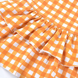 Nouvel ensemble d'été personnalisé pour enfants : haut et pantalon à carreaux en coton tissé, deux pièces pour filles - Product Image 6