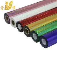JINSUI özel altın holografik folyo çok renkli lazer isı transferi sıcak damgalama folyo ruloları için kağıt plastik deri