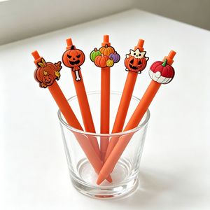 Penna a Sfera Nera per Esami Studenti, Penna a Pressione con Design Zucca di Halloween, Penna per Ufficio e Firma - Product Image 2