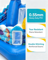Castillo Inflable Comercial con Tobogán y Obstáculos para Niños, Diseño de Pulpo Amarillo, Ecológico, Marca AIER
