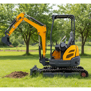 Mini Escavatore Multifunzione HT25 da 2,5 Tonnellate per Posa Cavi Stradali e Scavo Drenaggio <span class=keywords><strong>con</strong></span> Cingoli in Acciaio - Product Image 1