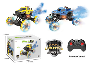 Voiture télécommandée RC 2,4 GHz 1:12, véhicule tout-terrain, jouet, voiture de cascade 4x4 avec programmation, pulvérisation, musique et LED pour enfants - Product Image 6