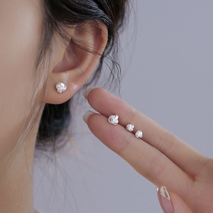 Pendientes de botón con forma de nudo, pendientes de cartílago de plata tibetana para mujer, joyería de moda - Product Image 3