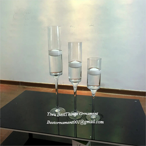 Long Stemmed <strong>Hurricane</strong> Floating <strong>Candle</strong> Glass Holder for Wedding Centerpieces - Product Image 5