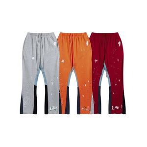 Pantalones Deportivos Casuales Elegantes de Pierna Ancha con Estampado de Salpicaduras de Pintura, 100% Algodón Francés, Cintura Media, para Hombre, de Alta Calidad y Personalizados - Product Image 3