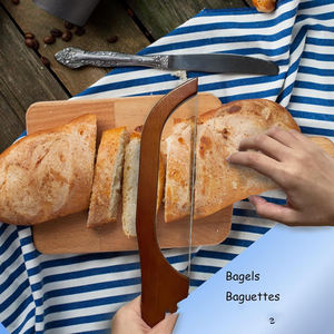 Cuchillo para cortar pan SYH562 al por mayor con mango de madera, rebanador dentado para bagels caseros, herramienta de panadería y repostería - Product Image 6