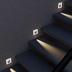Cảm biến chuyển động chân Đèn tường chiếu sáng LED bước chiếu sáng sàn nhà thép không gỉ PC 3000K ra90 86x86 CE ROHS - Product Image 5