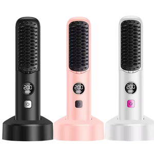 Mini Plancha de Pelo Recargable, Peine para Rizar de Doble Uso, Inalámbrica, con Doble Pantalla, Cable USB, Herramienta de Peinado Inalámbrica para Viajes - Product Image 1