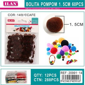 Ilan Bolita Pompom 1.5Cm Color Café Decoraciones para Manualidades - Product Image 3
