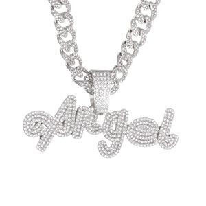 Collier chaîne cubaine en alliage style hip-hop avec pendentif croix entièrement sertie de diamants, design exagéré et transfrontalier - Product Image 5