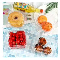 Conteneur rectangulaire en plastique thermoscellable personnalisé pour fruits, vente en gros, boîte d'emballage en plastique transparente pour salade de fruits, pour aliments