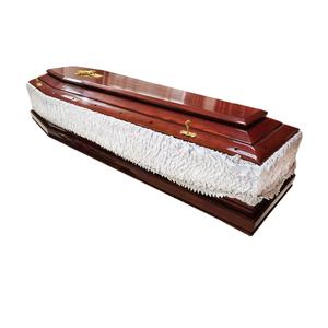 Производитель, европейский стиль, изготовленный по индивидуальному заказу, синий деревянный гроб из павловнии с индивидуальным резным узором, металлические украшения, шкатулки и гробы - Product Image 1