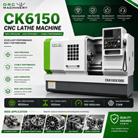 Torno CNC de Cama Plana de Velocidad Variable CK6150, 100-1600 rpm, Sin Escalonamientos, 500 mm de Giro, 1000 mm de Cama, 82 mm de Diámetro Interior, Torreta GSK 4T, Corte Suave