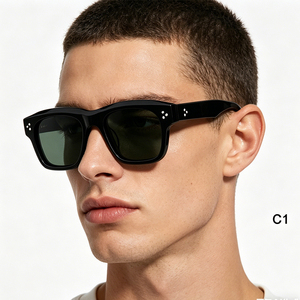 Lunettes <span class=keywords><strong>de</strong></span> <span class=keywords><strong>soleil</strong></span> <span class=keywords><strong>de</strong></span> luxe 2026 pour femmes, personnalisables avec logo, monture carrée noire, en acétate polarisé pour hommes, à prix abordable - Product Image 1