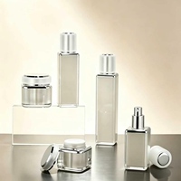 Ensemble de flacons de soin de la peau en acrylique carré de luxe, pots à crème et flacons de lotion vides en 30/50/80/10/120 ml, 20/30/50 g pour cosmétiques