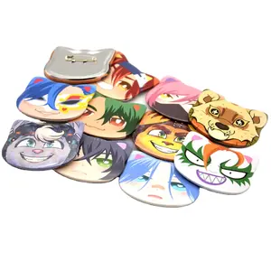 Wholesale Personalized customization Cat head shape cartoon tin plate badge suppliers