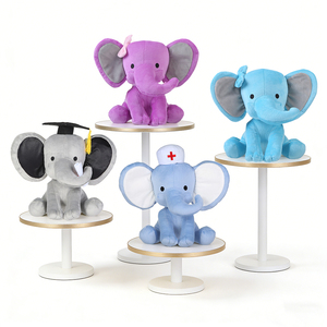 Stock giocattoli di peluche elefante di peluche con grandi orecchie peluche peluche rosa grigio blu elefante peluche - Product Image 1