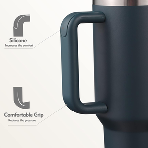 Gourde isotherme personnalisable en acier inoxydable 40oz, anti-fuite avec couvercle à clapet et paille, modèle Aventure Vert - Product Image 4