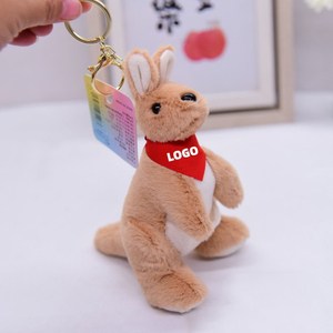 OEM tùy chỉnh <span class=keywords><strong>Kangaroo</strong></span> nhồi bông Keychain nhỏ Khăn Thiết kế siêu mềm sang trọng PP bông <span class=keywords><strong>Logo</strong></span> in trang trí nội thất Túi phụ kiện - Product Image 2