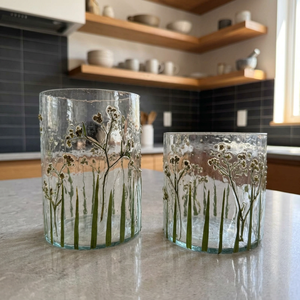Portavelas de Vidrio Verde Ligero Hecho a Mano, Recipiente para Velas con Impresión de 2 Colores, Linterna Decorativa para el Hogar, Bodas, Navidad, Pascua - Product Image 2