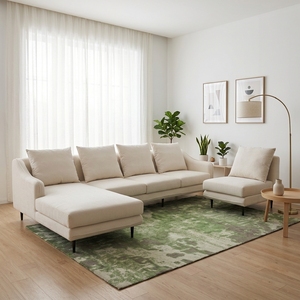 Juego de Sofás Contemporáneo Minimalista de 3 Plazas + 1 Plaza Individual para Sala de Estar, Precio Económico para Apartamento/Proyecto Hotelero, Uso Doméstico - Product Image 3