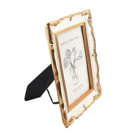 Cadre photo rectangulaire baroque en métal gravé, imprimé UV couleur personnalisée, pour la décoration de table de chevet ou de chambre.