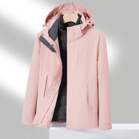 Nouvelle veste en nylon imperméable à capuche trois-en-un pour l'extérieur, ensemble deux pièces unisexe, coupe-vent pour femmes et hommes, toutes saisons
