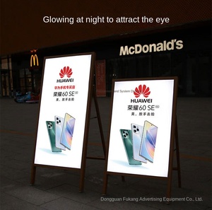 Afficheur <span class=keywords><strong>LED</strong></span>, panneau d'affichage, verre trempé, cadre métallique pliable, support de sol, station de recharge mobile verticale, boîte lumineuse, publicité - Product Image 3
