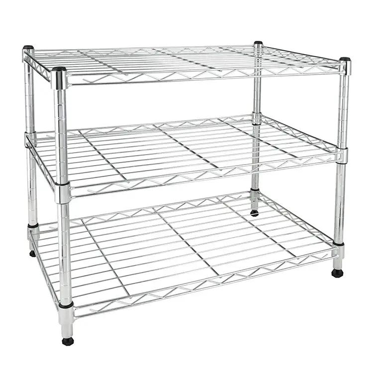 Hot Selling Small 3 Tiers Nsf Kitchen Wire Shelving Unit Rack For Home