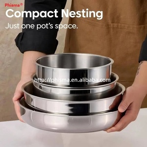 Ensemble de casseroles Phisma 13 pièces en acier inoxydable tri-couches avec poignée amovible, ensembles de cuisine pour <span class=keywords><strong>camping</strong></span>-car/<span class=keywords><strong>camping</strong></span>, compatible four - Product Image 3