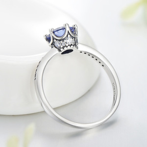 Anillo Delgado Minimalista Ajustable de Plata de Ley S925 con Seis Garras y Gema Azul Incrustada, Joyería para el Dedo, Ideal para Propuesta y Uso Diario - Product Image 4