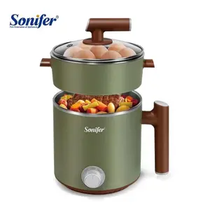 Sonifer SF-1505 الصانع 1.2L المطبخ متعددة الوظائف الفولاذ المقاوم للصدأ صغيرة إناء/ قدر مبخرة كهربائية طباخ