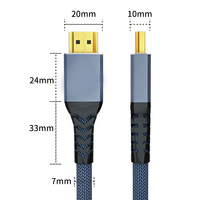 Câble HDMI 2.1 tressé en nylon 8K 3M haute vitesse 48 Gbps Ultra HD HDR EARC pour TV PS5 Moniteur